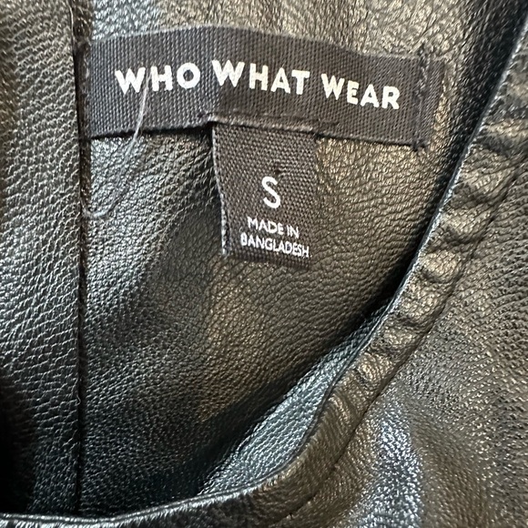 Who What Wear Black Faux Leather Blouse Small NWOT - Picture 4 of 6